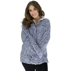 Dylan By True Grit Dylan Frosty Tipped Pile 1/4 Zip Stadium Pullover Womens