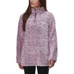 Dylan By True Grit Dylan Frosty Tipped Pile 1/4 Zip Stadium Pullover Womens