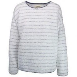 Dylan By True Grit Dylan Melange Classic Stripe Drop Shoulder Crew Womens