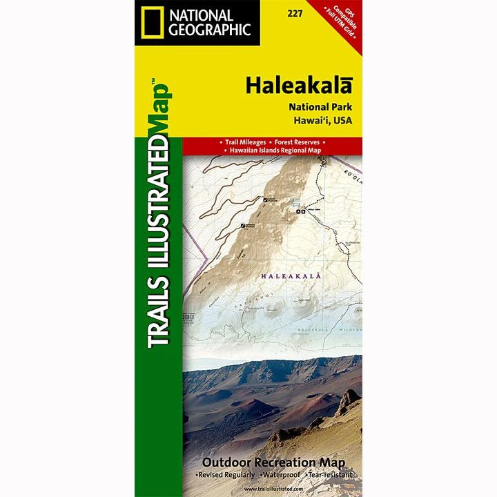 National Geographic 227 Haleakala National Park Map Hawaii 1 National Geographic 227 Haleakala National Park Map Hawaii
