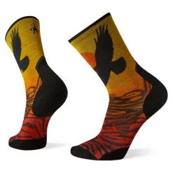 Smartwool Athlete Edition Run Raven Print Crew Socks Hiking